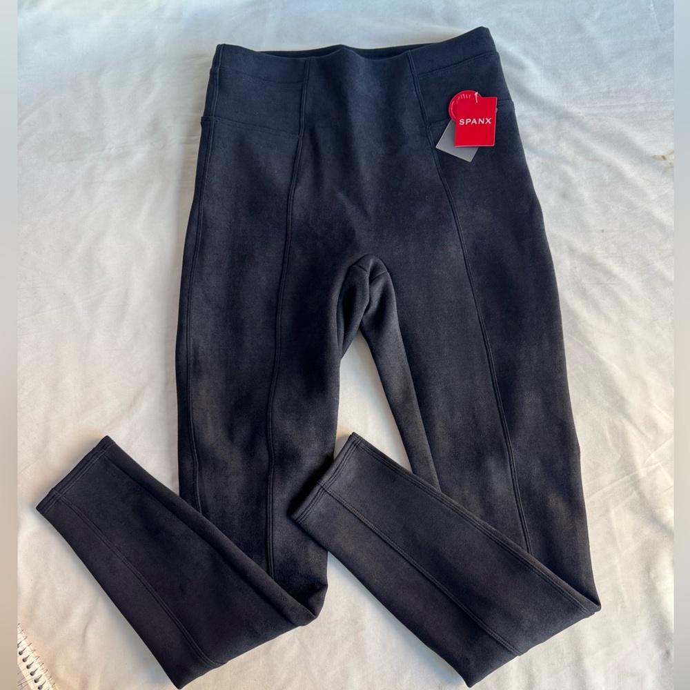 SPANX Faux Suede Women’s Leggings in Classic Navy Size Medium